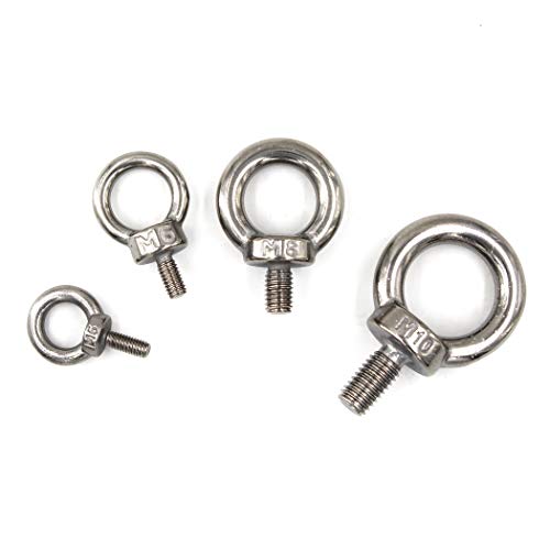 SeeRaphee M10 Ring Shape Lifting Threaded Eye Bolt 304 Stainless Steel for Eye Nut Fastener-4 Pack - Image 4