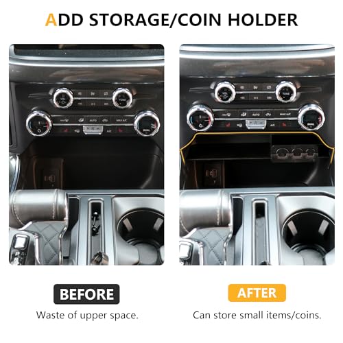 RERPRO Center Console Organizer Tray Compatible with 2021 2022 2023 2024 2025 Ford F150 Interior Accessories Insert Storage with Coin Holder Box Under Dash OEM Secondary Console Vault Bin - Image 2