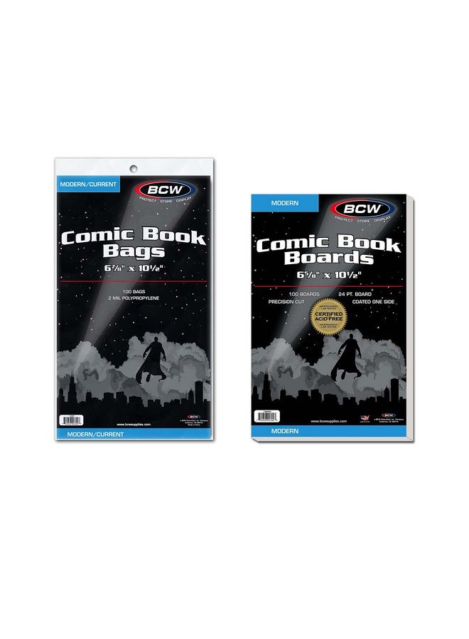 BCW Cw Current Comic Bags And Modern Backing Boards 100 Ct - Image 2
