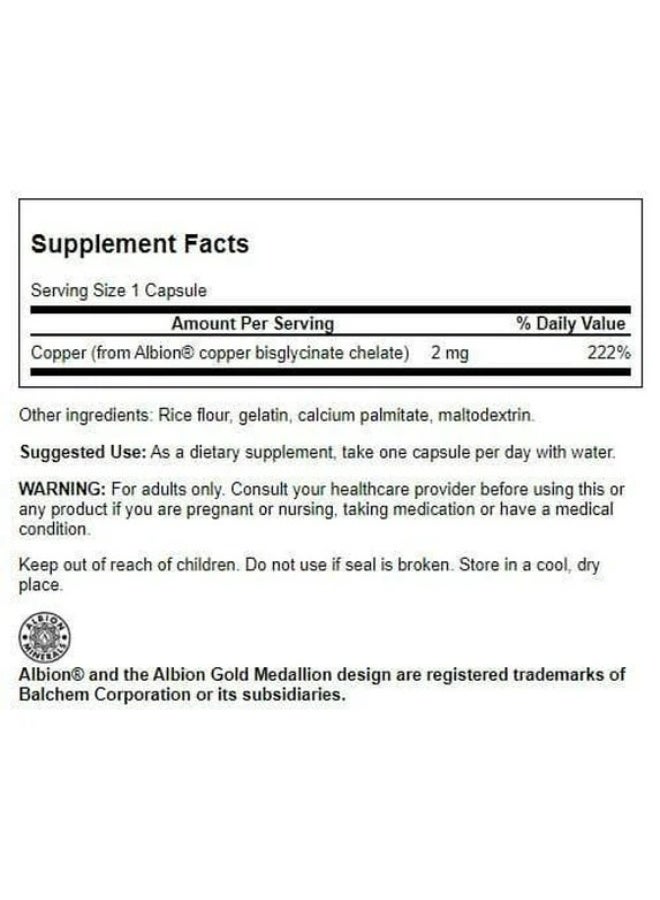 SWANSON Albion Copper 2 mg 60 Capsules - Image 2