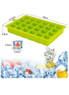 Y&D Ice Cube Trays 3 Pack, Silicone with Removable Lid Easy to Release Flexible Moulds, 24 Cubes per Tray for Cocktail, Whiskey, Baby Food, Chocolate, BPA Free (Green Purple Blue)  - Image 2