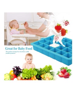 Y&D Ice Cube Trays 3 Pack, Silicone with Removable Lid Easy to Release Flexible Moulds, 24 Cubes per Tray for Cocktail, Whiskey, Baby Food, Chocolate, BPA Free (Green Purple Blue)  - Image 3