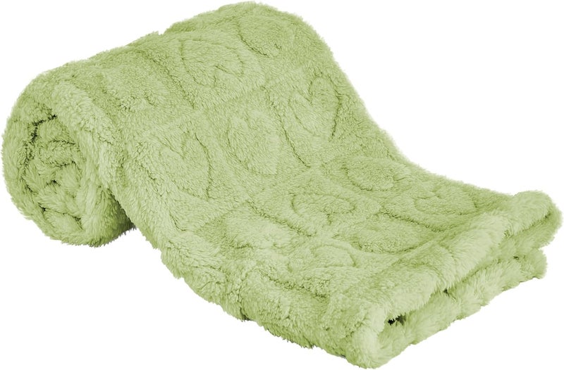 Yurhap Fleece Baby Blanket Heart Checkered Blanket - Ultra Soft Cozy Receiving Blanket for Infants and Toddlers (30”×40”, Green) - Image 1