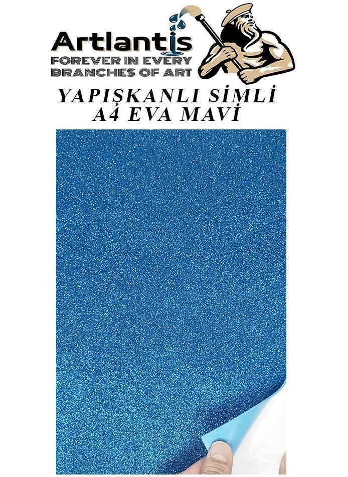 Artlantis Adhesive Glitter Eva Blue A4 20X30 5 Pieces 1 Pack Hobby Preschool Nursery Kindergarten Eva Adhesive Glitter 20*30  - Image 5