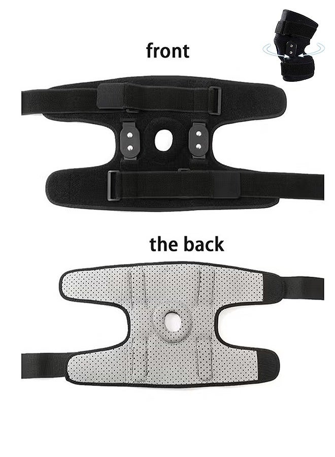 ساوث مون شد الركبة للنساء والرجال، دعم قابل للتعديل لألم الركبة لتخفيف الألم تمارين الركض بالدموع (أسود) - Image 2