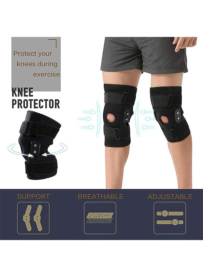 ساوث مون شد الركبة للنساء والرجال، دعم قابل للتعديل لألم الركبة لتخفيف الألم تمارين الركض بالدموع (أسود) - Image 3