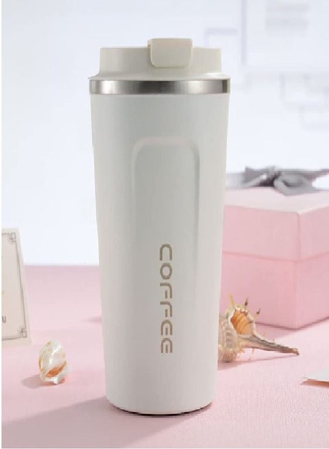 Stainless Steel Insulated Thermal Coffee Cup White/Silver 15x7.50x9.40cm