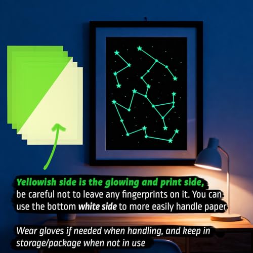 CIS Inks CISinks 5 Sheets A4 Glow in the Dark Printable Photoluminescent Paper – Rechargeable Luminous Film for Inkjet Printers, Safety Signs, Crafts, DIY Art Projects, 170 Micron, Non-Adhesive 8.27" x 11.7" - Image 4