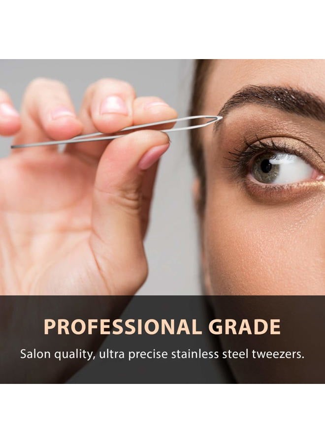 Tweezees Precision Stainless Steel Tweezers | Professional Slant Tip & Splinter Tip Tweezer | Extra Sharp Hair Removal Tool | For Eyebrow Shaping - Image 4