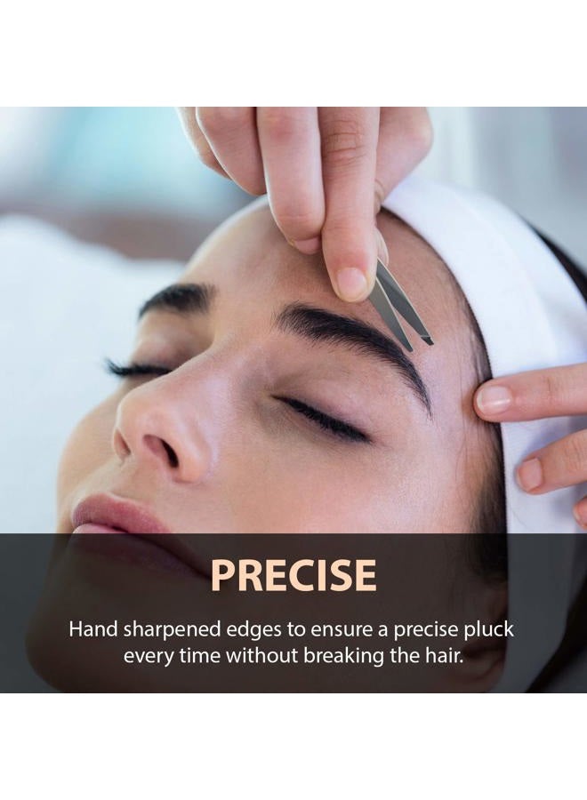Tweezees Precision Stainless Steel Tweezers | Professional Slant Tip & Splinter Tip Tweezer | Extra Sharp Hair Removal Tool | For Eyebrow Shaping - Image 5