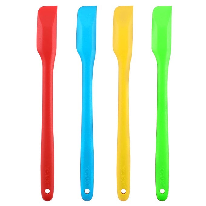 SMALL SPATULAS SET HEATRESISTANT MINI SPATULAS WITH SHARP AND THIN EDGE NONSTICK SILICONE SPREADER 10 INCHES 4 PACK