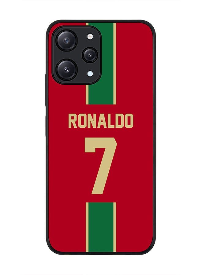 Stylizedd Rugged Black edge case for Xiaomi Redmi 12 4G, Slim fit Soft Case Flexible Rubber Edges Anti Drop TPU Gel Thin Cover -  Football Team - Portugal, Player Name - Ronaldo - Image 1