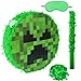 Timisea Mini Round Green Pixel Pinata with Stick BlindfoldBirthday Pixel PinataSolid Color Circle Party Decoration for Pixel Party Birthday Party Halloween Decorations - Image 2