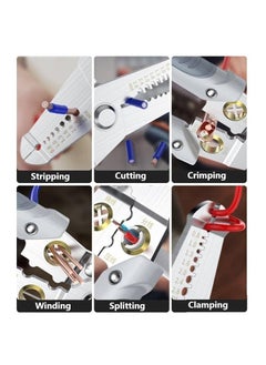 ZDQTRA ZDQTRA Wire Stripper and Cutter Pliers Decrustation Tools for Electricians 6 in1 Multifunctional Wire and Cable Stripping Cutting Winding Crimping Precision Hand Tool 1pcsmulti color  - Image 5
