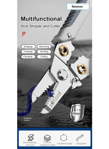 ZDQTRA ZDQTRA Wire Stripper and Cutter Pliers Decrustation Tools for Electricians 6 in1 Multifunctional Wire and Cable Stripping Cutting Winding Crimping Precision Hand Tool 1pcsmulti color  - Image 4