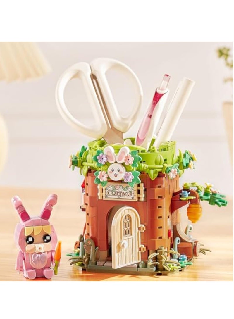 SOLARAE Creative Building Blocks Pen Holder, Desk Organizer, Pencil Cup for Desk, Fun Multi-Colored Pencil Case, Cute House Design, Office Space Decor, Desk Top Organizer Accessories, Pencil Organizer - Image 2