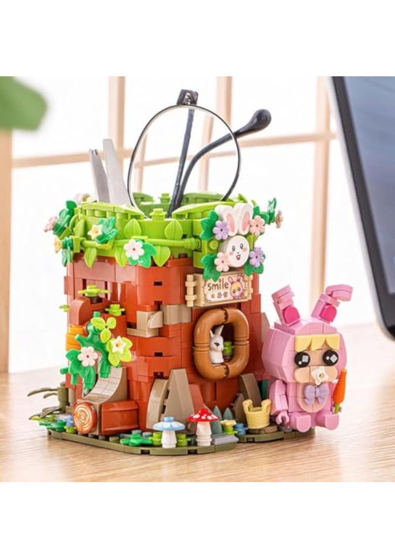 SOLARAE Creative Building Blocks Pen Holder, Desk Organizer, Pencil Cup for Desk, Fun Multi-Colored Pencil Case, Cute House Design, Office Space Decor, Desk Top Organizer Accessories, Pencil Organizer - Image 3