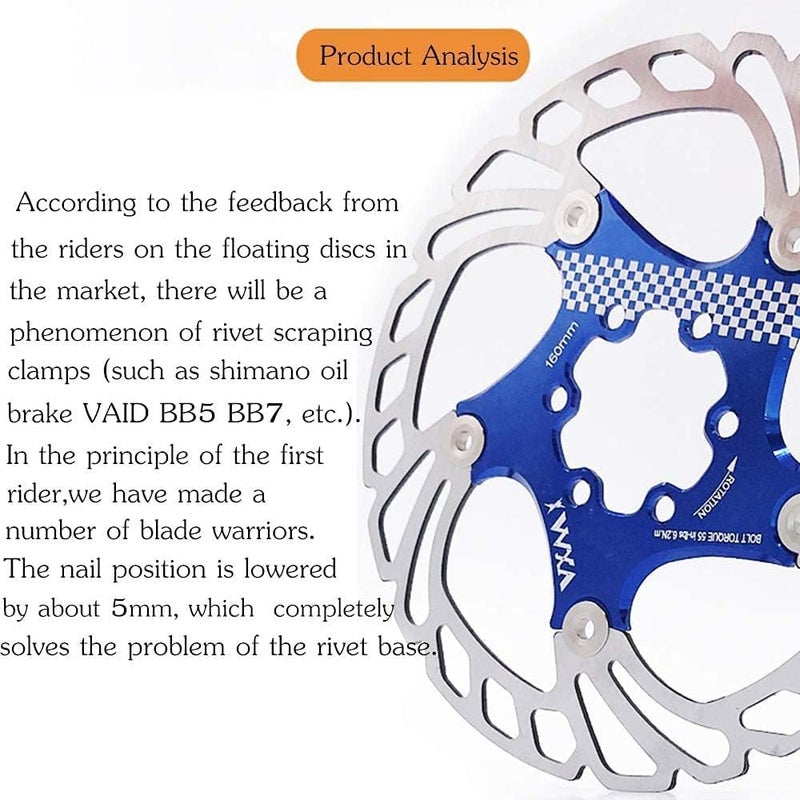 YBEKI Premium Floating Bike Disc Brake Rotor (140/160/180/203mm) - CNC Machined Stainless Steel & Aircraft Aluminum - Enhanced Heat Dissipation for MTB/Road/BMX Bikes - with 12-Bolt Kit - Image 4