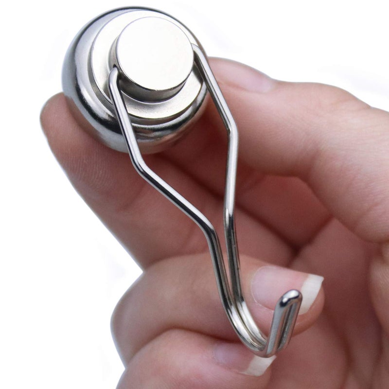 E BAVITE Swivel Swing Magnetic Hook 60LB Refrigerator Magnetic Hooks 10 Pack Strong Neodymium Magnet Hook for Refrigerator Other Magnetic Surfaces 67.5mm(2.66in) - Image 2
