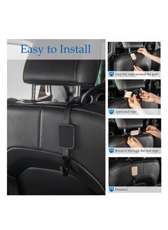 SYOSI Purse Hooks for Car, 2 Pack Car Purse Holder, Car Headrest Hooks Holders for Car Hanging Purses and Bags Coats Grocery Bag, Backseat Car Organizer Hanger Interior Accessories, Black  - Image 2