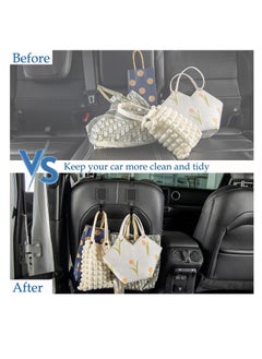 SYOSI Purse Hooks for Car, 2 Pack Car Purse Holder, Car Headrest Hooks Holders for Car Hanging Purses and Bags Coats Grocery Bag, Backseat Car Organizer Hanger Interior Accessories, Black  - Image 4