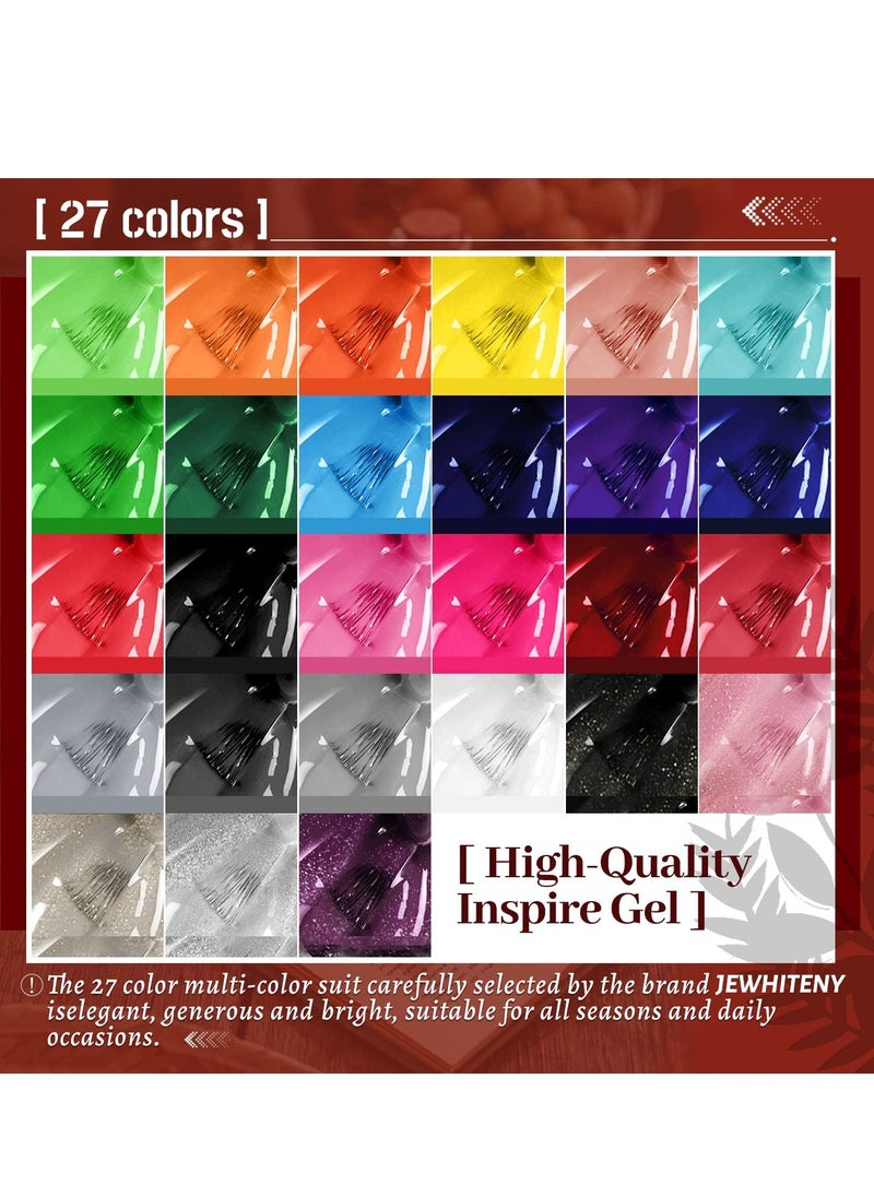 JEWHITENY - JEWHITENY 30PCS Gel Nail Polish Kit 27 Colors Gel Polish Set Gel Nail Kit Soak Off Nail Gel Polish Set for Manicure Nail Art Salon/Home Starter Kit - Image 1