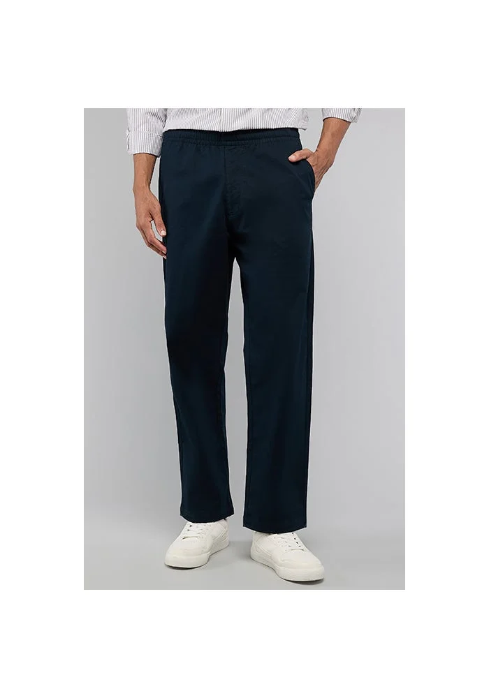 R&b Solid Loose Fit Pants with Elastic Waist