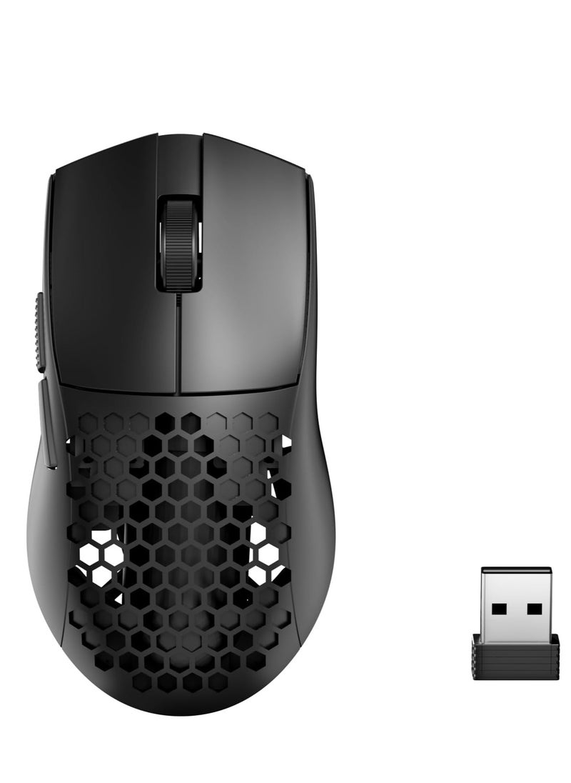 ريدراجون ماوس ألعاب لاسلكي M725 Honeycomb Shell، خفيف الوزن للغاية 49 جرام، 8000 نقطة في البوصة، ماوس ألعاب سلكي ثلاثي الوضع BT5.1/2.4 جيجاهرتز/Type-C مع زرين جانبيين، قابل للبرمجة الكبيرة لأجهزة الكمبيوتر الشخصية/Mac/الكمبيوتر المحمول، أسود  - Image 1