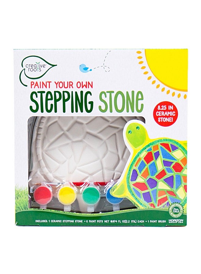 Creative Roots Mosaic Turtle Diy Stepping Stone Kit, Includes Ceramic Stone & 6 Vibrant Paints For Kids Ages 8+ - Image 1