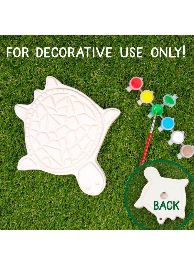 Creative Roots Mosaic Turtle Diy Stepping Stone Kit, Includes Ceramic Stone & 6 Vibrant Paints For Kids Ages 8+ - Image 2