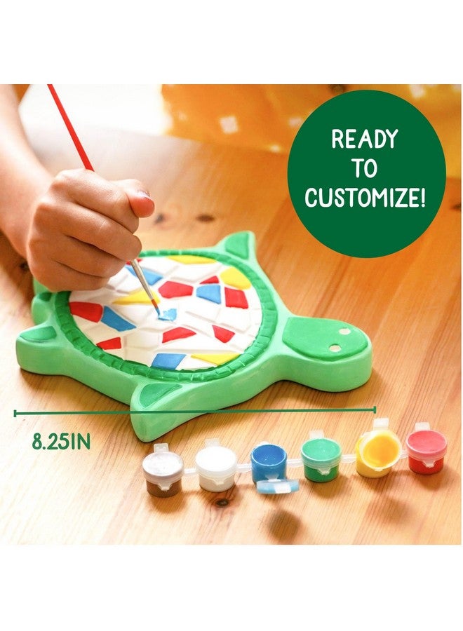 Creative Roots Mosaic Turtle Diy Stepping Stone Kit, Includes Ceramic Stone & 6 Vibrant Paints For Kids Ages 8+ - Image 4