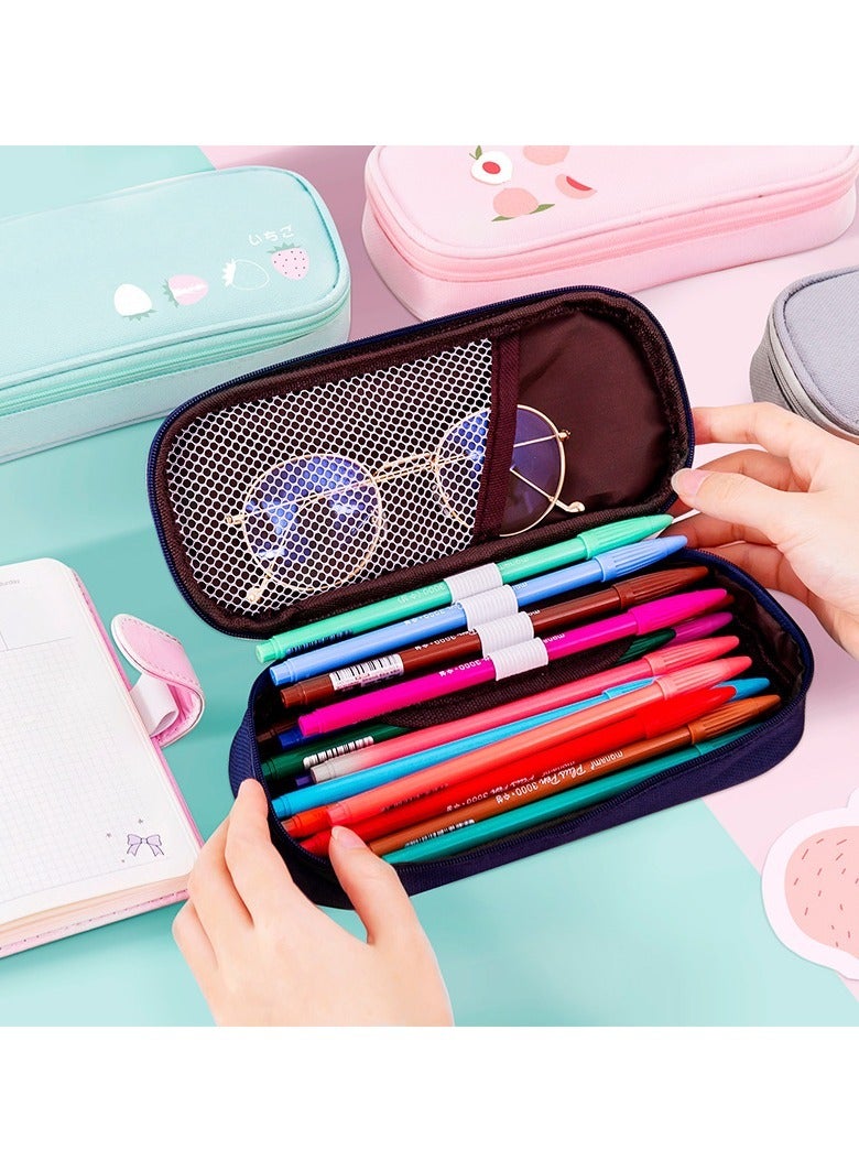 VUCATIN Pencil Case, Multi- Slot Pencil Pouch Large Capacity Pencil Bag for Kids Oxford Cloth Stationery Storage Box Fruit Pencil Case (Gray Lemon)  - Image 5