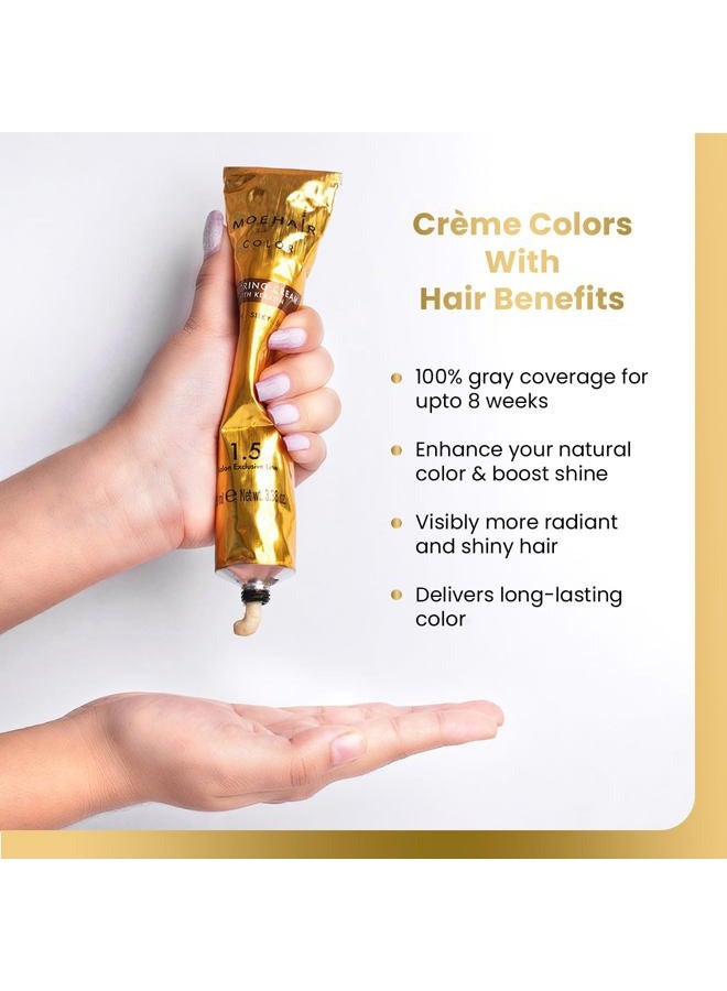 MoeHair Hair Coloring Kit | 5N Permanent Hair Color (Light Brown), 20 Volume Developer 6%, Coloring Brush, Gloves & Mixing Bowl | Keratin Infused Color | Gray Coverage | Adds Shines - Image 3