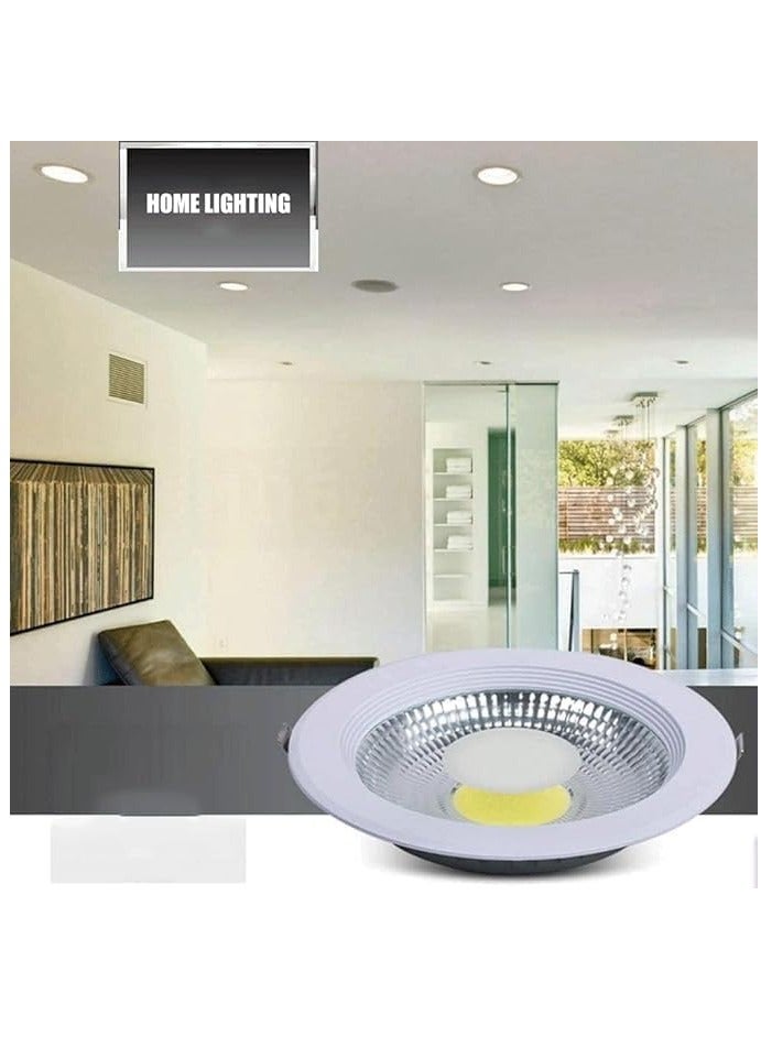 مصباح LED COB Downlight، 30 واط، درجة حرارة لون 65 كلفن، مصباح سقفي مدمج 175 مم، هيكل 225/55 مم (أبيض) - Image 4