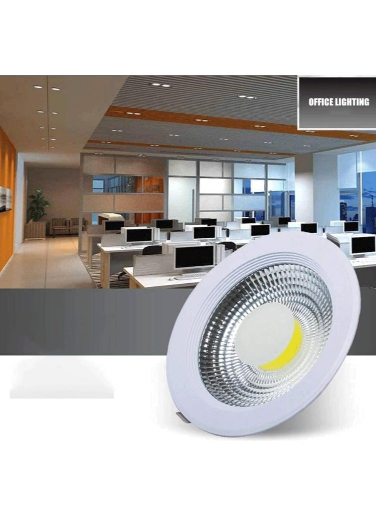 مصباح LED COB Downlight، 30 واط، درجة حرارة لون 65 كلفن، مصباح سقفي مدمج 175 مم، هيكل 225/55 مم (أبيض) - Image 5
