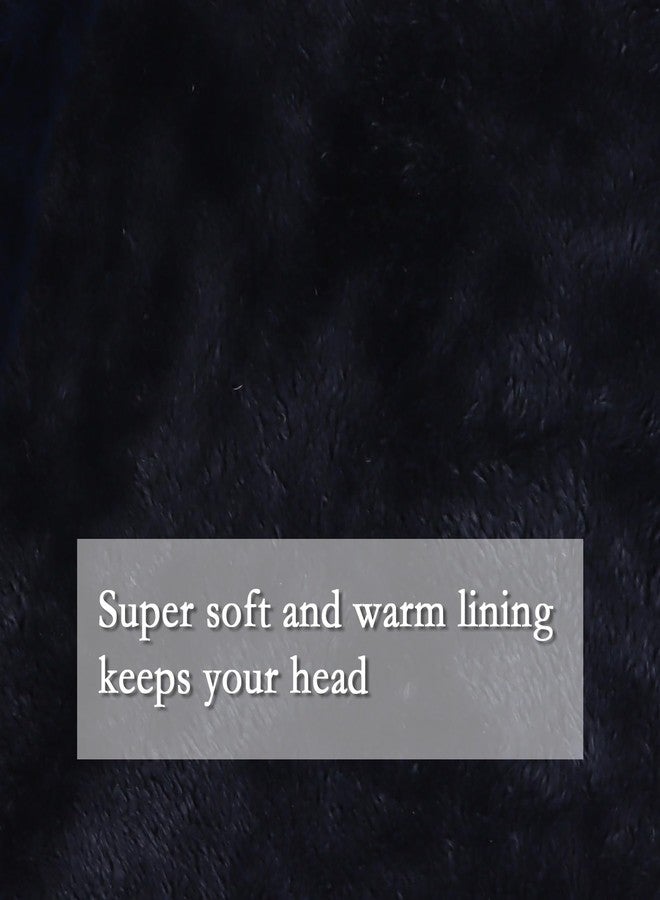 OMUKY Balaclava Hats for Women Cold Weather Thick Fluff Hats Adult Neck Face Cover Cap Ski Mask Neck Warmer, Navy, One size - Image 5