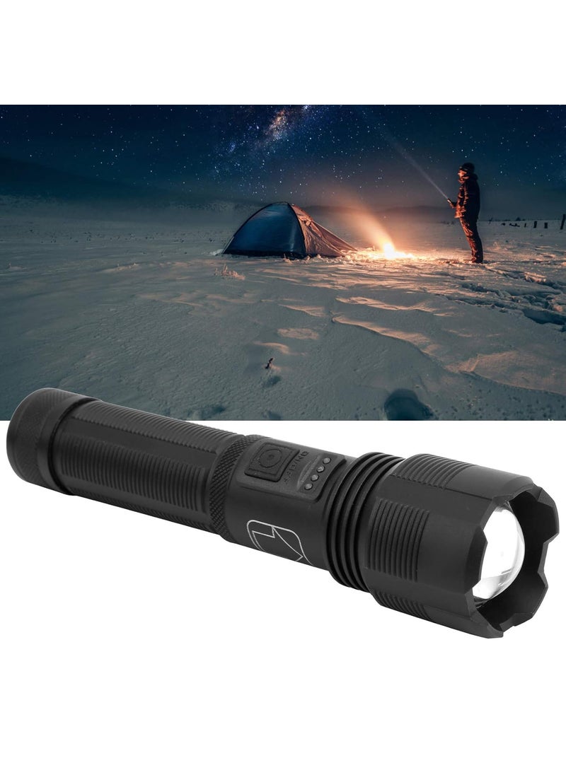 Crobat Crobat LED Torch USB Rechargeable Flashlight Adjustable Focus Searchlight with 1500mAh Battery Waterproof with 5 Lighting Modes for Camping Fishing  - Image 2