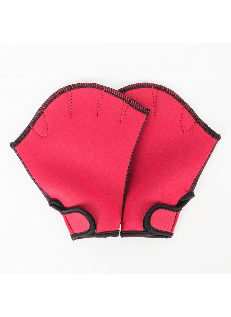 Generic Swim Gloves Webbed Paddles Training Gear Red 