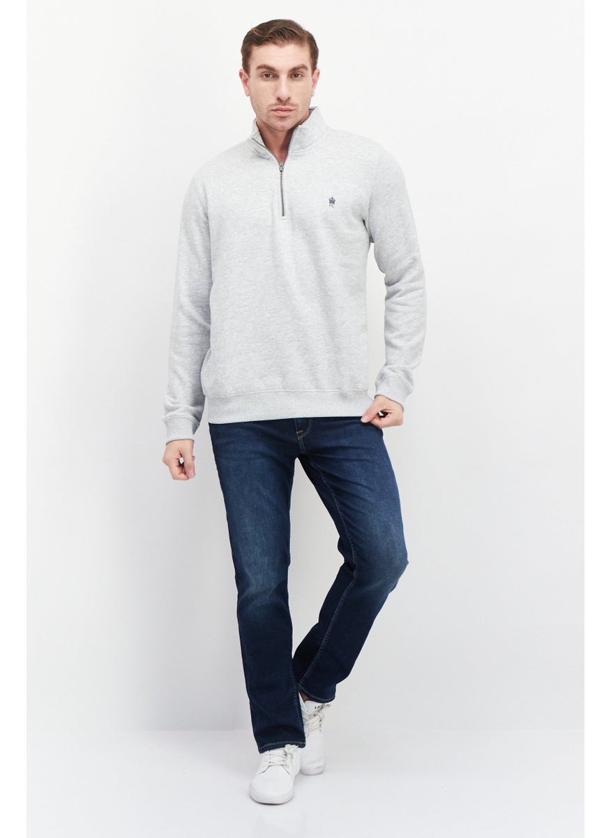 Men High Neck Brand Logo Long Sleeves Sweatshirt, Grey - pzsku/Z00C7B356FD553CF8E588Z/45/_/1739110613/fed5cd61-d970-4e9a-bffb-f07c9beb7c74