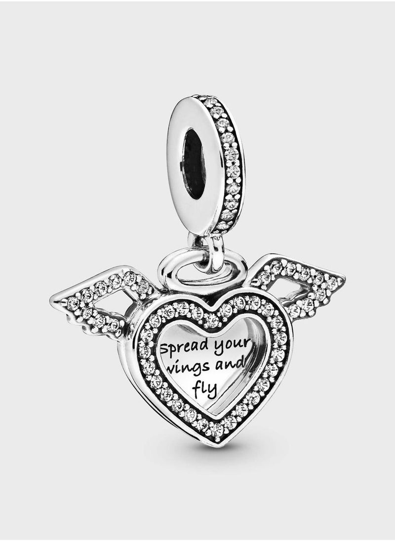 PANDORA Heart And Angel Wings Dangle Charm  - Image 1