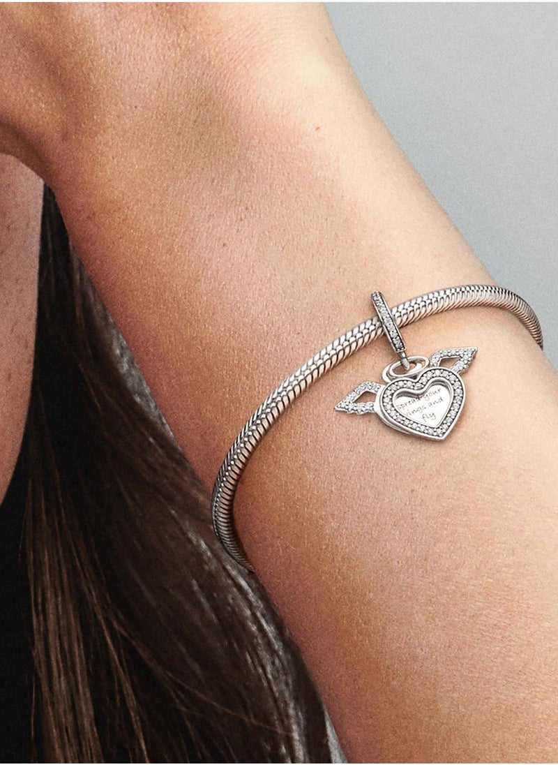 PANDORA Heart And Angel Wings Dangle Charm  - Image 3