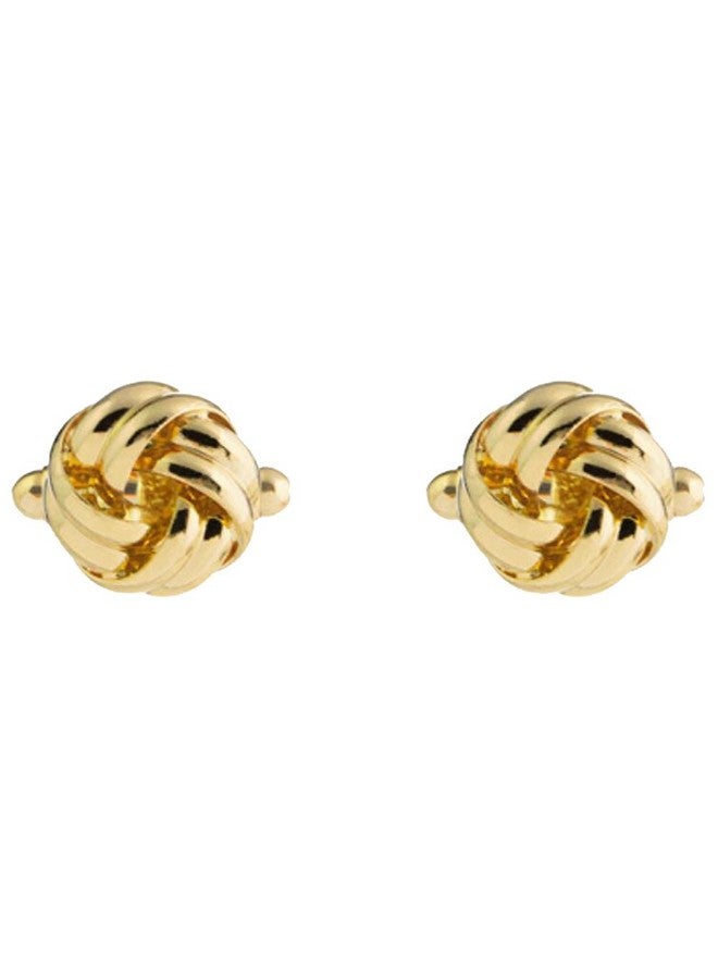 AZYOUNG Men'S Black Silver Gold Twist Cufflinks Single Color Cuff Neck Cuff Links (Gold) - Image 1