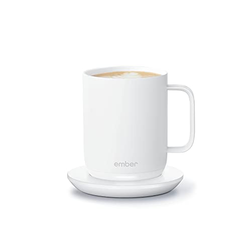 Ember Temperature Control Smart Mug 2 10 Oz AppControlled Heated Coffee Mug with 80 Min Battery Life and Improved Design White