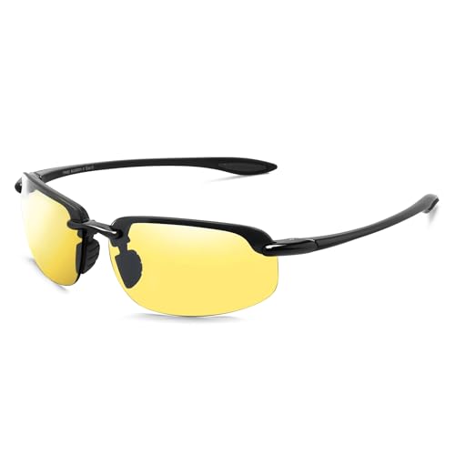JULI Eyewear JULI Nylon Polarized Sunglasses for Men Women Driving Fishing Baseball Driving 8001 (Nylon Polarized Black/Night Vision) - Image 1