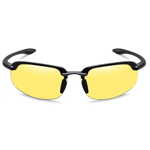JULI Eyewear JULI Nylon Polarized Sunglasses for Men Women Driving Fishing Baseball Driving 8001 (Nylon Polarized Black/Night Vision) - Image 2
