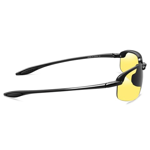 JULI Eyewear JULI Nylon Polarized Sunglasses for Men Women Driving Fishing Baseball Driving 8001 (Nylon Polarized Black/Night Vision) - Image 3