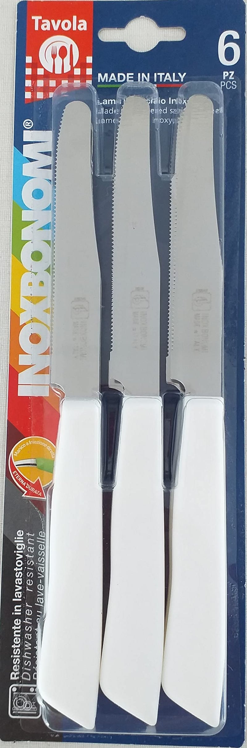 INOXBONOMI Italian Knives 6 Pack White 