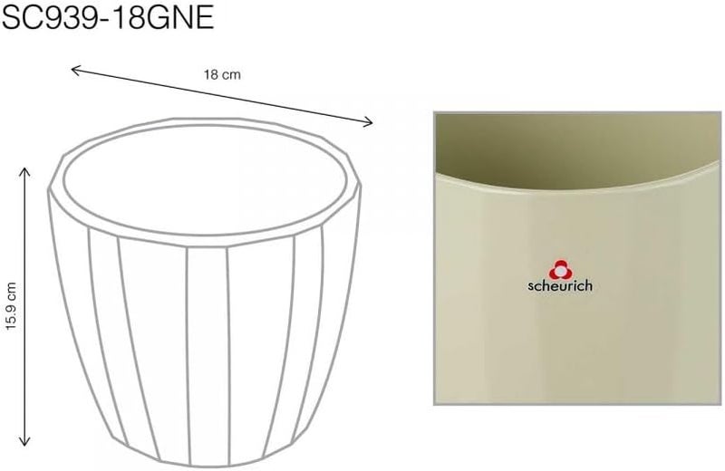 Scheurich Ceramic Cover Flower Pot - Green Elegance - Image 3