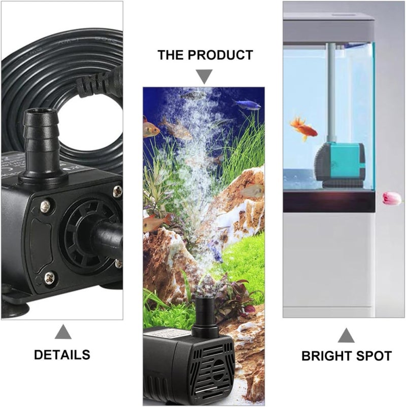 Uonlytech Miniature Submersible Brushless Water Pump Dc12v for Aquarium Fish Tank Fountain Hydroponics, 3-meter Lift Compact Cooling Circulation Pump - Image 5