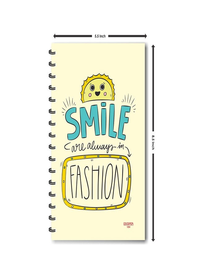 ESCAPER Smile are Always is in Fashion Diary (A5 Size - 8.5 x 5.5 Inches - 160 Pages - Ruled), Spiral Notebook, Notepad for Writing Notes - Image 4